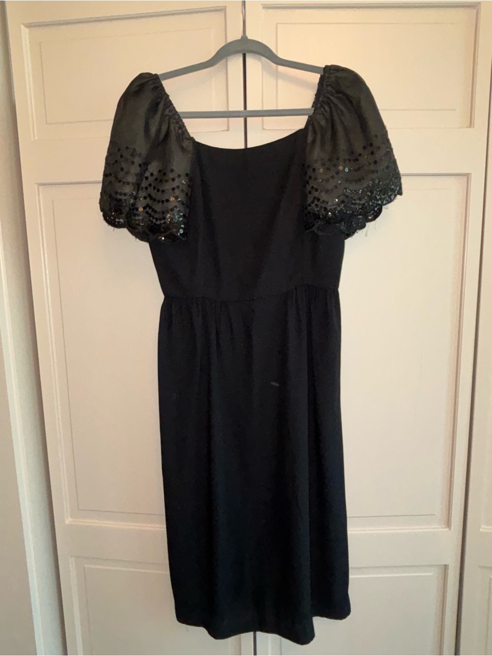 Victor Costa Off the Shoulder Sequin Dress